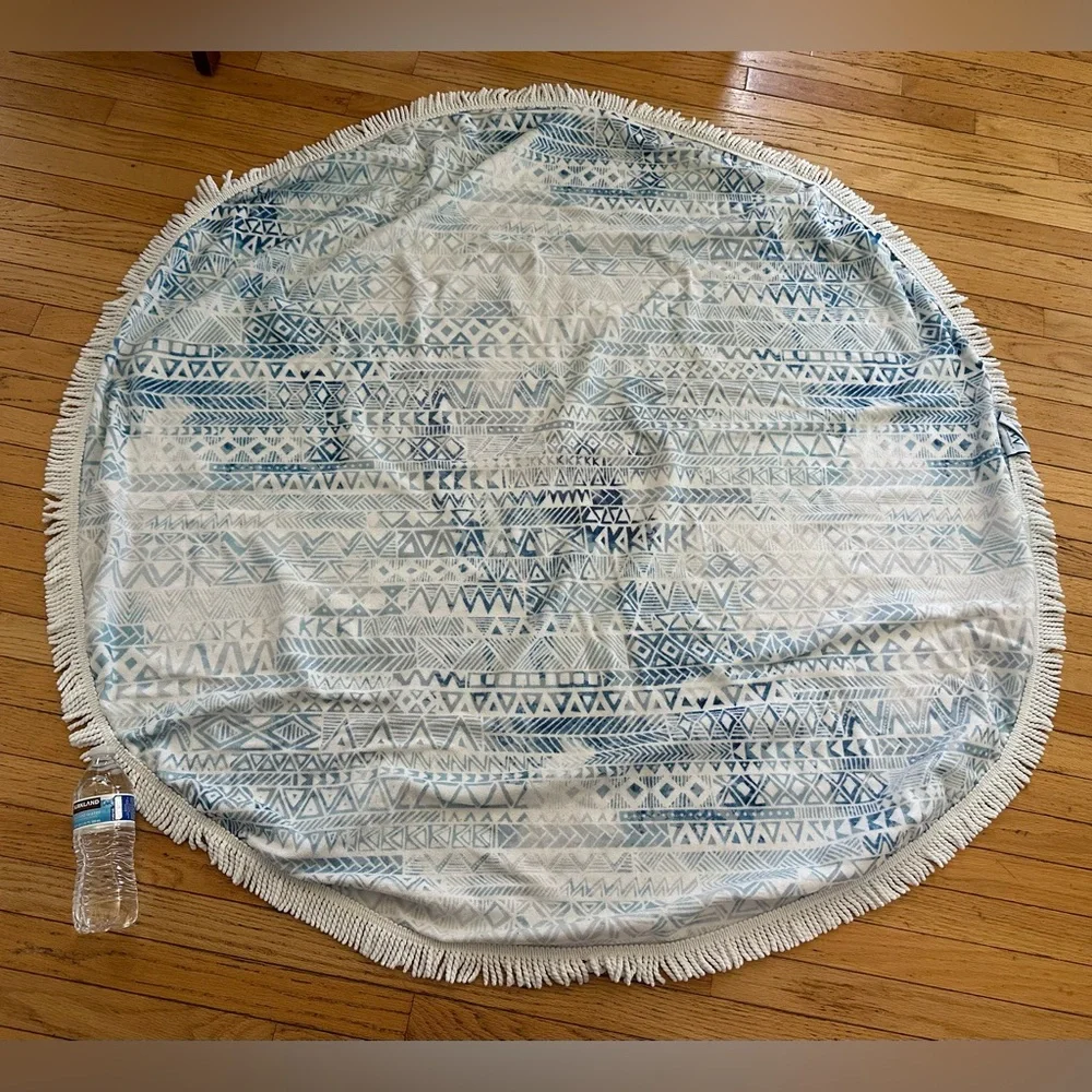 DSW blue & white round beach‎ pool towel